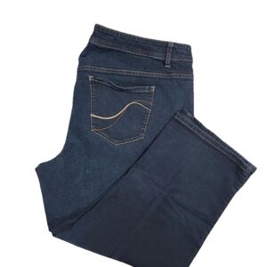 Lane Bryant Genius Fit Dark Wash Crop Denim Jeans Women's Plus Size Size 24